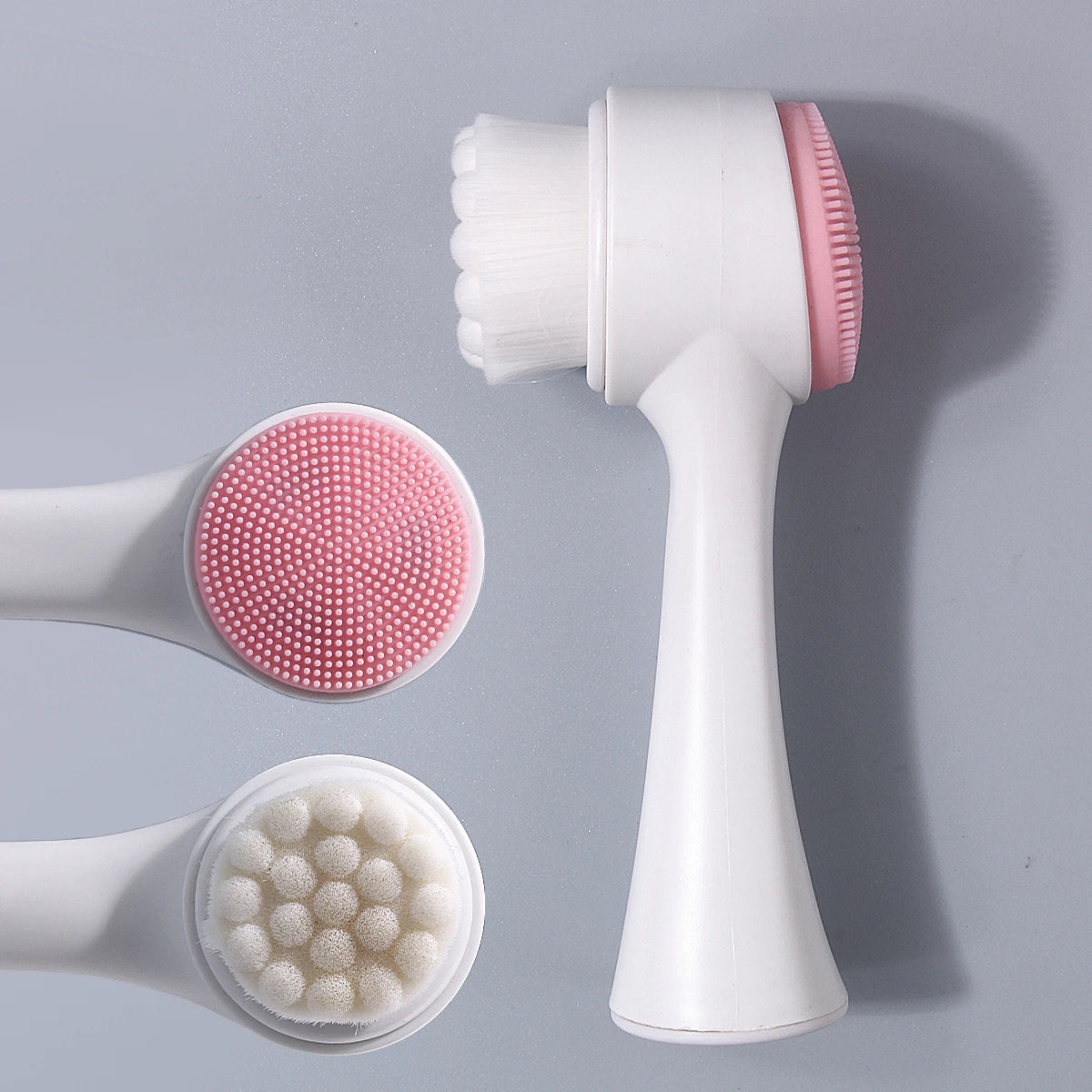3-Pc Facial Cleansing Brush & Panda Eyebrow Trimmer Set Facial Cleansing Set QXL
