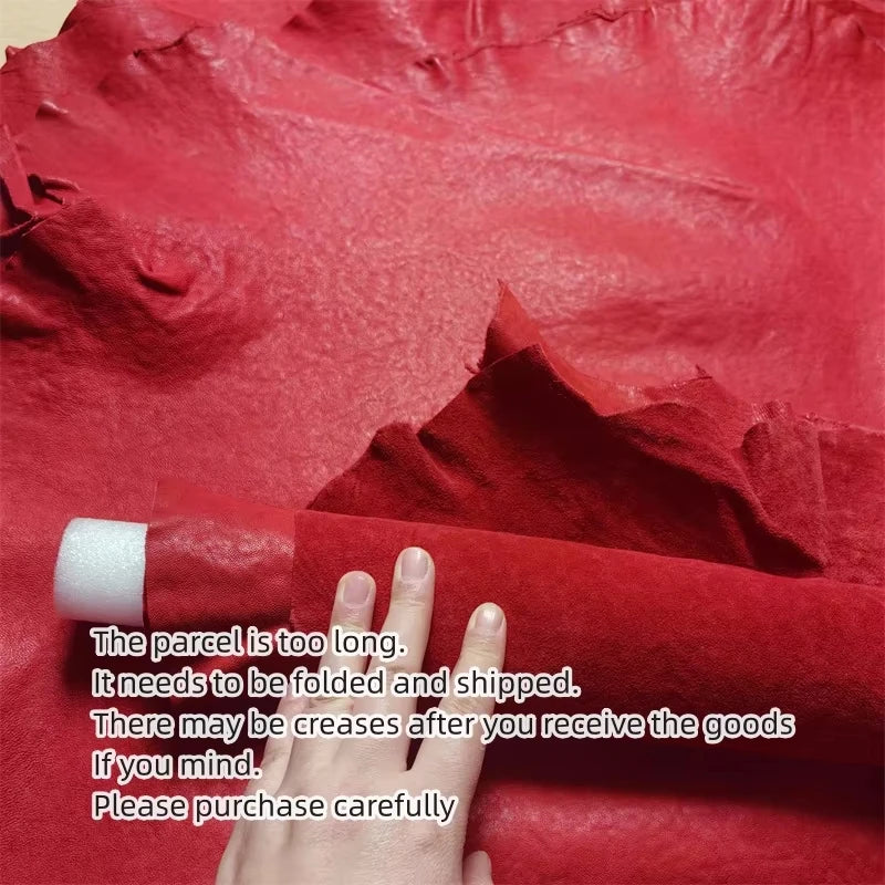 Red Embossed Sheepskin Leather 1.2–1.3mm | DIY Craft Fabric Leather Craft Fabric QXL