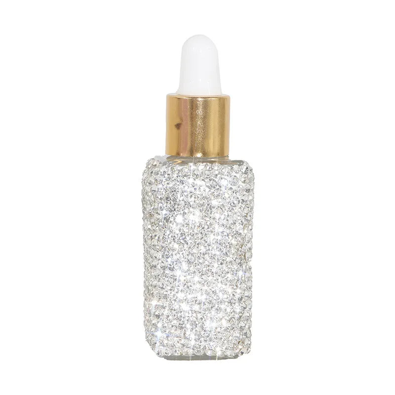 Diamond-Encrusted Mini Glass Perfume Bottle with Dropper 5ml Perfume Bottle QXL 5ml glass white