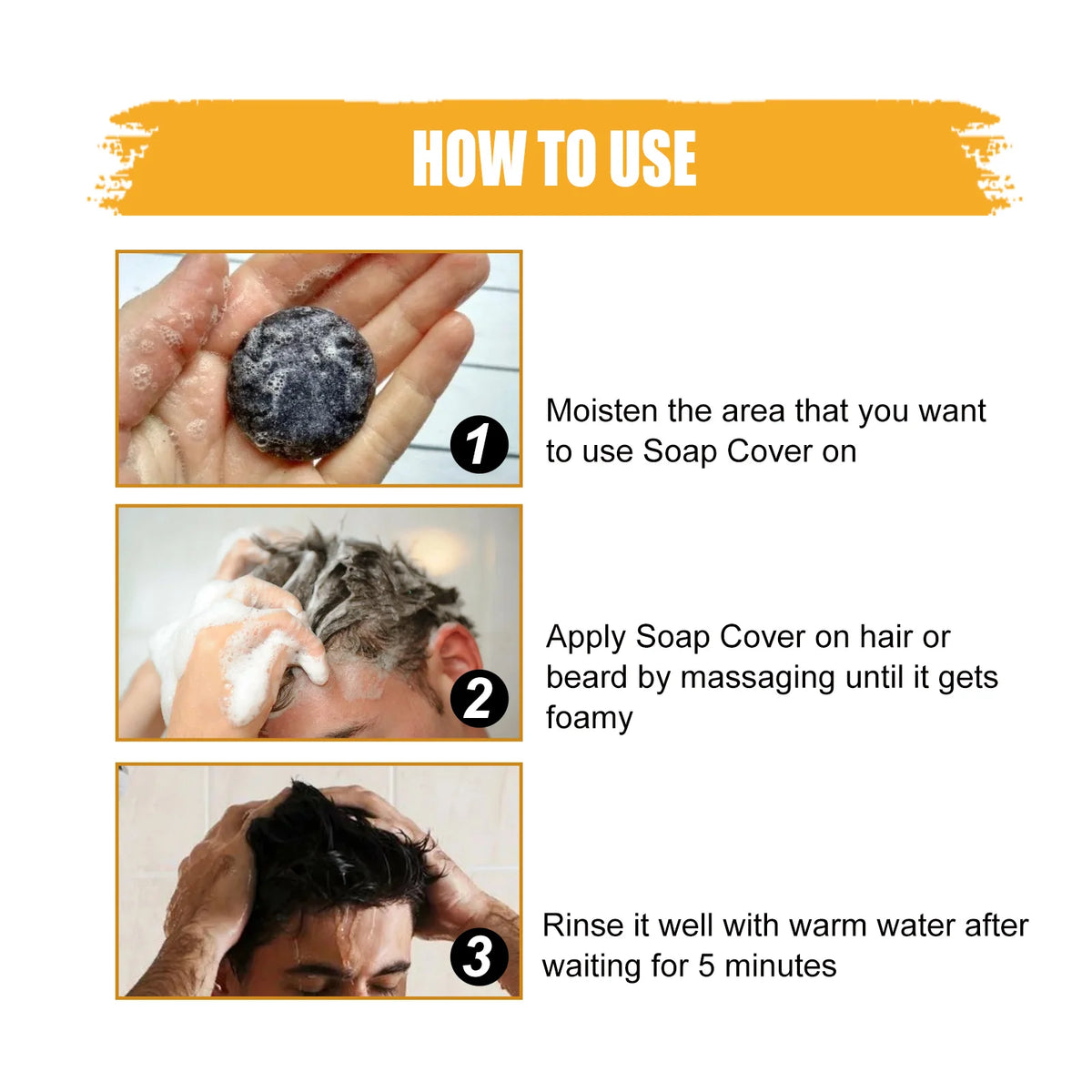 Eelhoe Hair Darkening Shampoo Bar | Plant Extract 50g Solid Shampoo Bar QXL