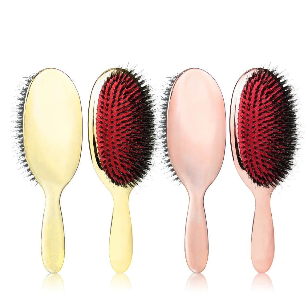 Boar Bristle Paddle Hair Brush | Anti-Static Scalp Massage Comb Paddle Hair Brush QXL