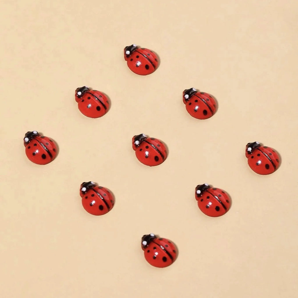 20-Pack Ladybug Nail Charms | Flatback Rhinestones for Nail Art Nail Art Charms QXL