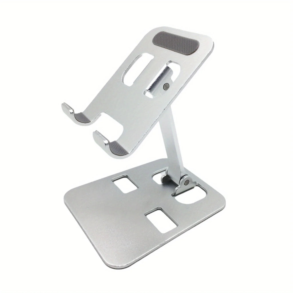 Foldable Phone & Tablet Desk Stand | Stainless Steel Holder Phone & Tablet Stand QXL silver