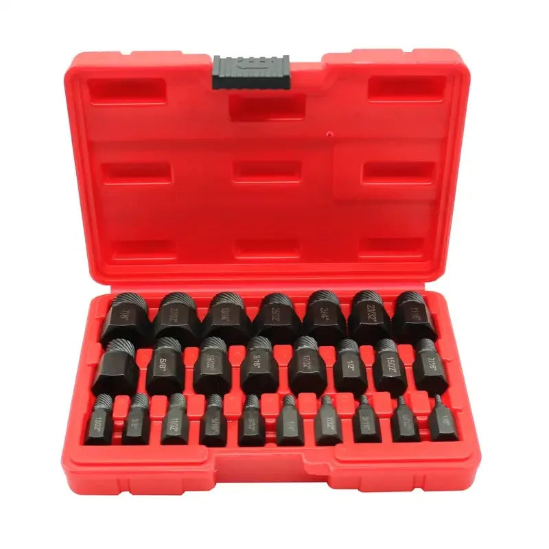 25-Pc Screw Bolt Extractor Set | Stripped & Broken Screw Remover Screw Extractor Set QXL