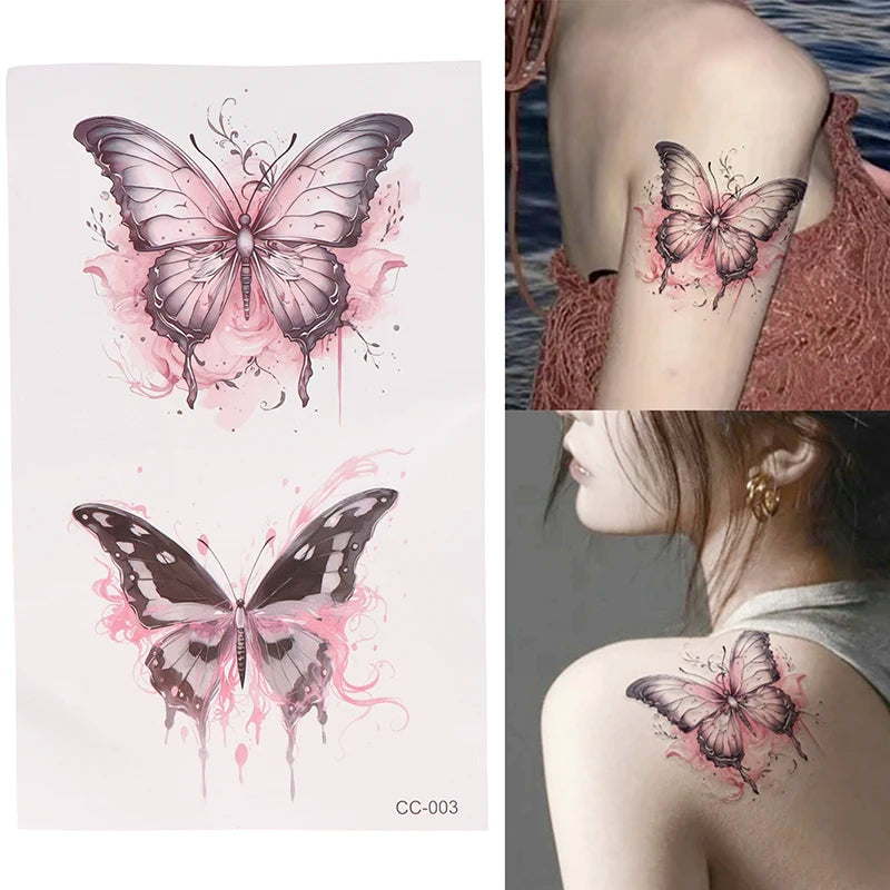 Colorful Butterfly Temporary Tattoos – Body Art Sheet Temporary Tattoo Sheet QXL