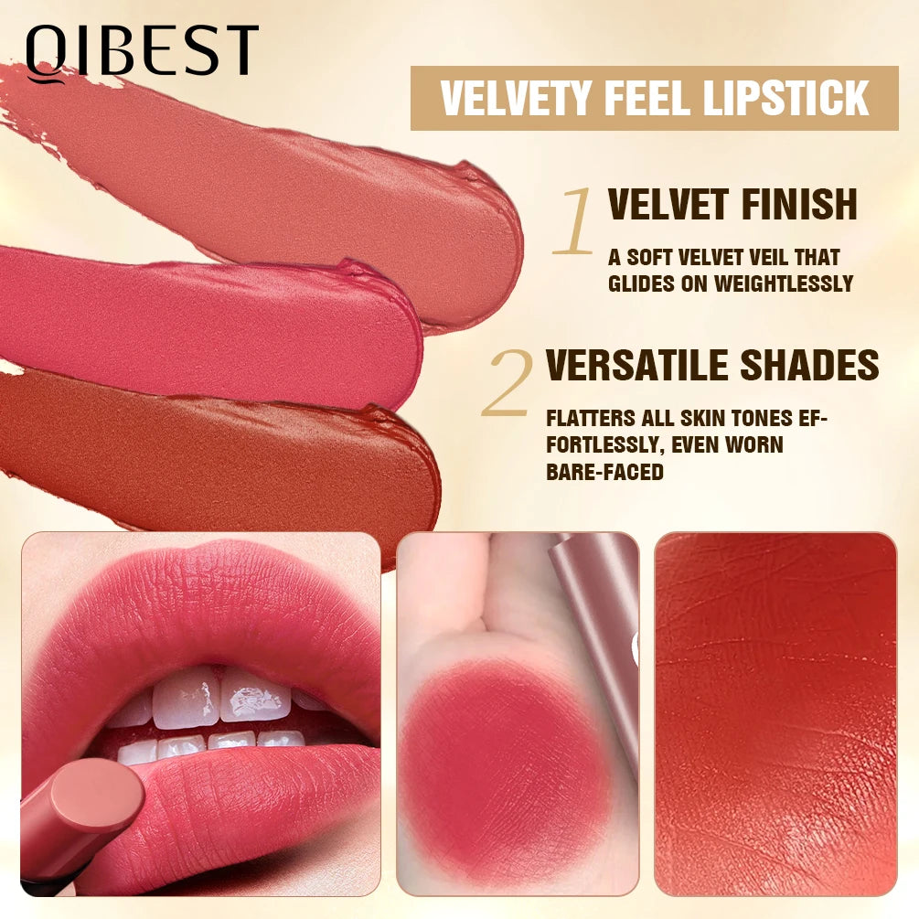 QIBEST 6-Color Matte Lipstick Pen Set | Velvet Lip Tint Matte Lipstick Set QXL