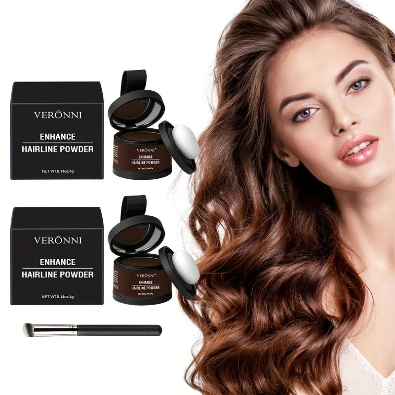 3-in-1 Hairline, Eyebrow & Contour Powder Set + Brush Eyebrow & Contour Powder QXL