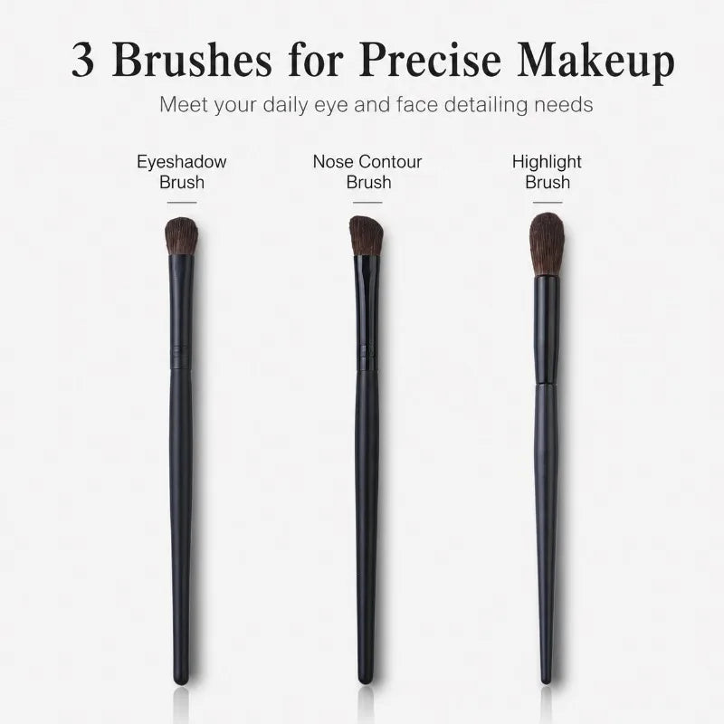Pony Hair Makeup Brush Set – Eyeshadow, Contour & Highlight Makeup Brush Set QXL