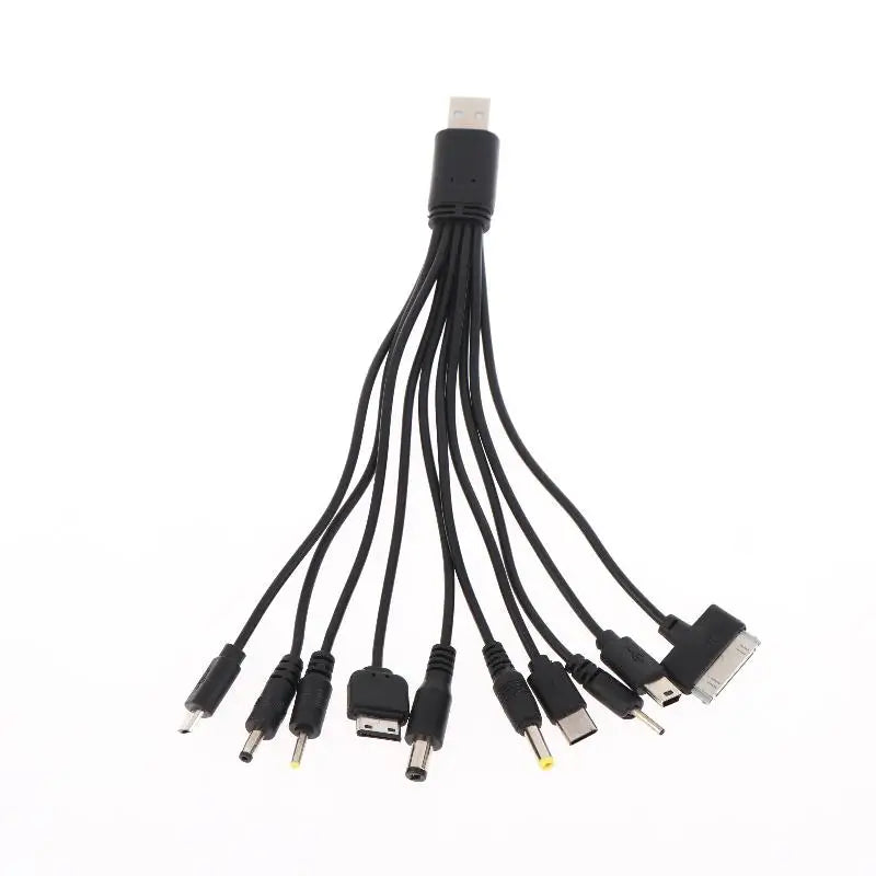 10-in-1 Universal Phone Charger Cable 20cm Micro USB Adapter USB Charging Cable QXL