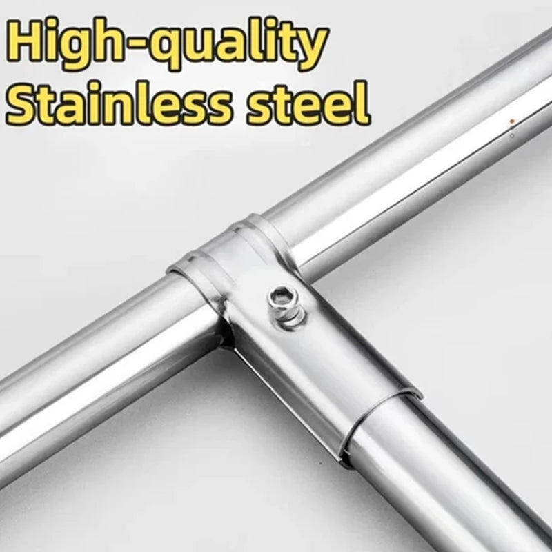 5-Pack 25mm Stainless Steel Structural Pipe Tube Connectors Pipe Tube Connectors QXL