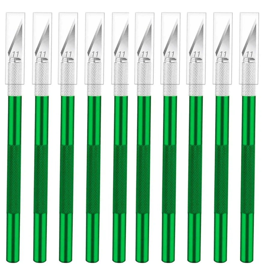 10-Piece Precision Hobby Knife Set | Colorful Craft Knife Kit Precision Hobby Knife Set QXL M264 Green 10pcs