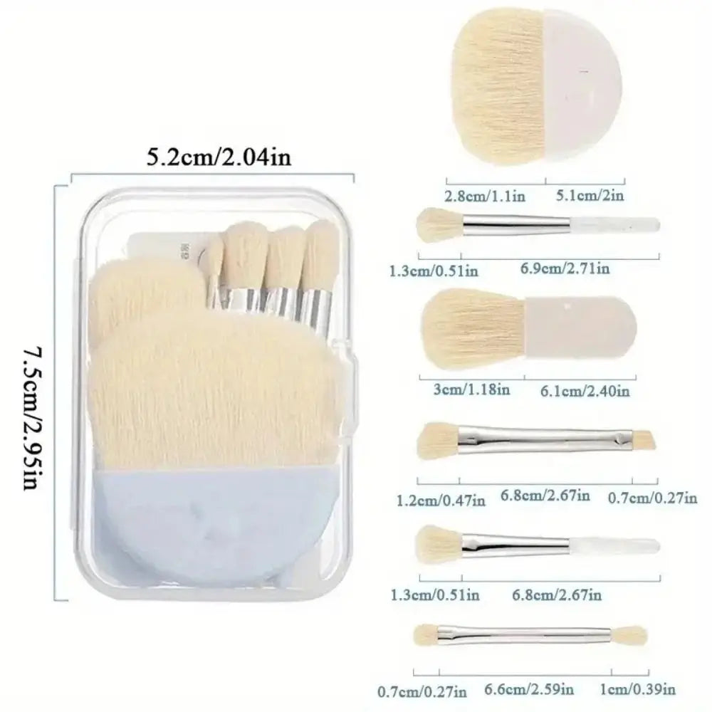 6-Piece Mini Makeup Brush Set with Storage Box | Soft Bristles Mini Makeup Brush Set QXL