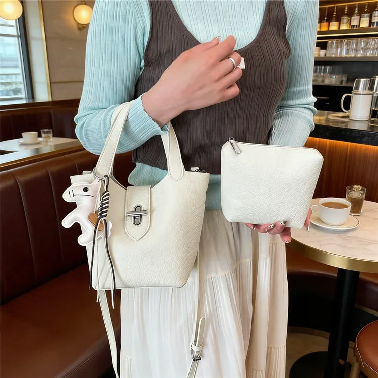 Luxury Leather Diaper Bag for Women | Elegant Vintage Style Leather Diaper Bag QXL