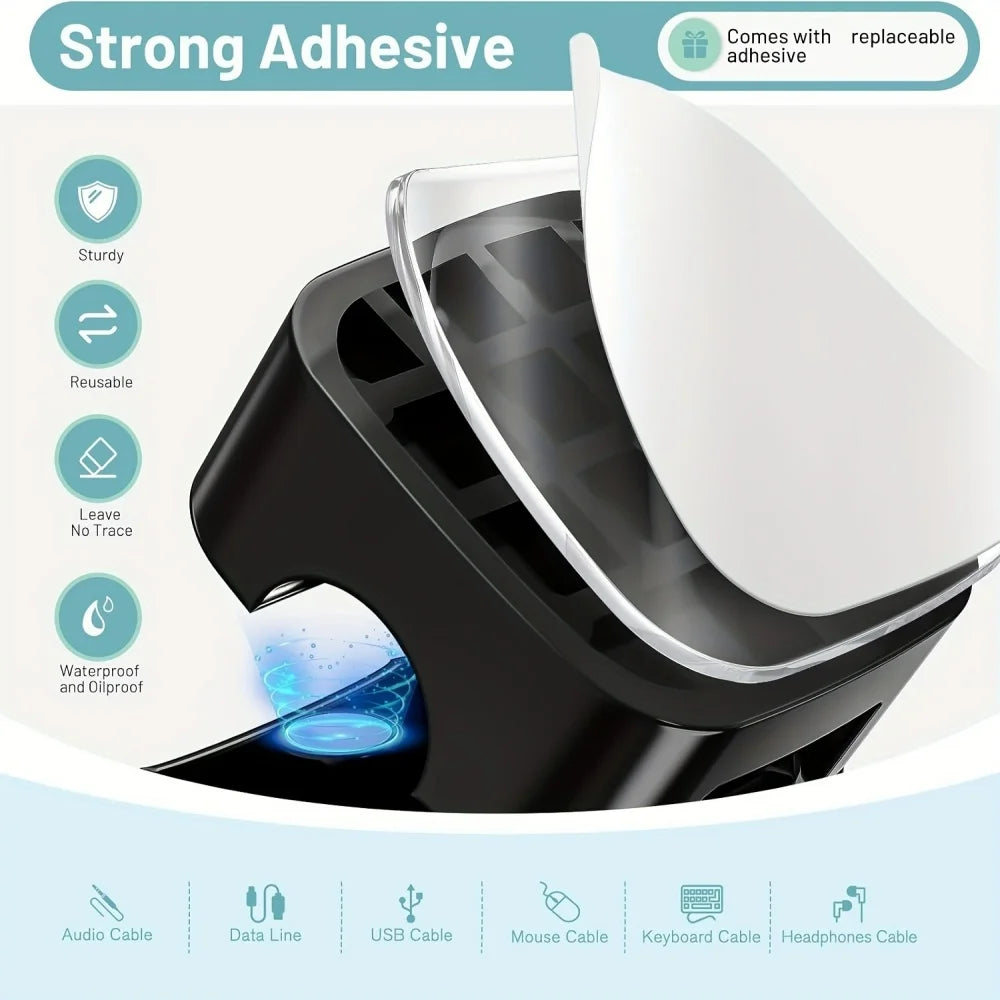 Magnetic Cable Clips | Adhesive Cord Holder & Desk Organizer Cable Clip Organizer QXL