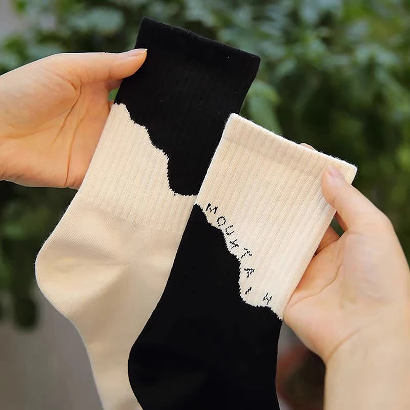 Women's Hip Hop Striped Mid-Tube Cotton Socks | Breathable Fashion Cotton Socks QXL