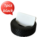 Tire-Shaped Business Card Holder | Auto-Themed Desk Organizer Business Card Holder QXL 1pcs black