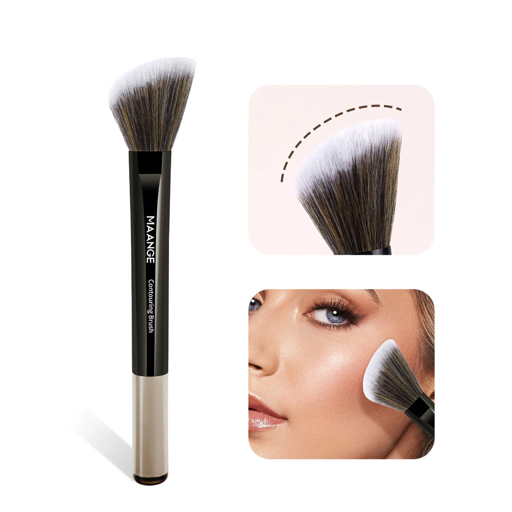 MAANGE 2-Pc Synthetic Makeup Brush Set | Foundation & Concealer Makeup Brush Set QXL