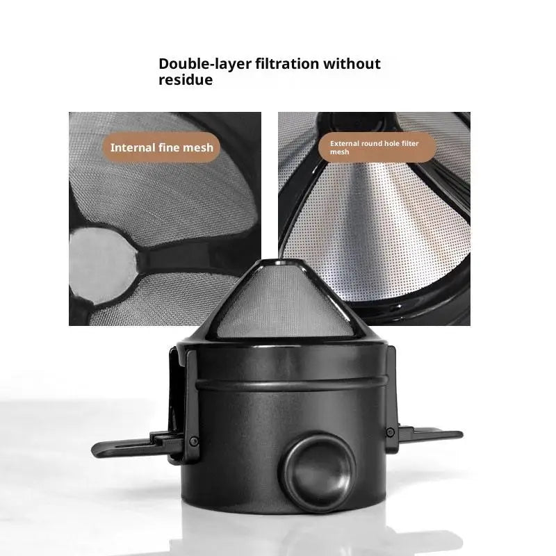 Foldable Titanium Pour-Over Coffee Dripper | Reusable Mesh Pour-Over Coffee Dripper QXL
