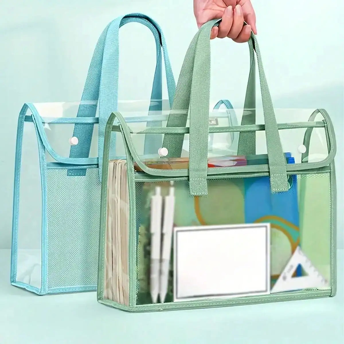 A4 Waterproof Transparent PVC File Bag | Document Organizer Document File Bag QXL