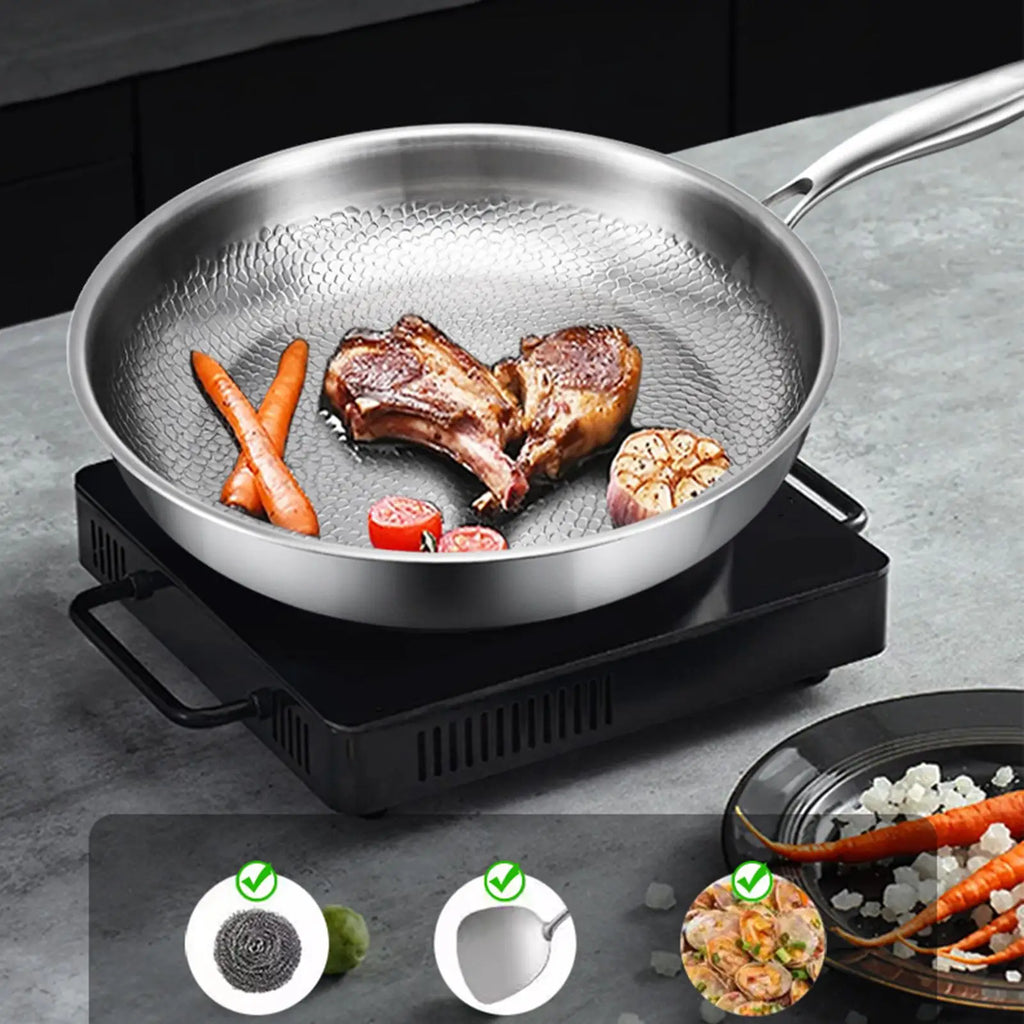 Titanium Frying Pan with Lid | Scratch-Resistant Skillet Titanium Frying Pan QXL