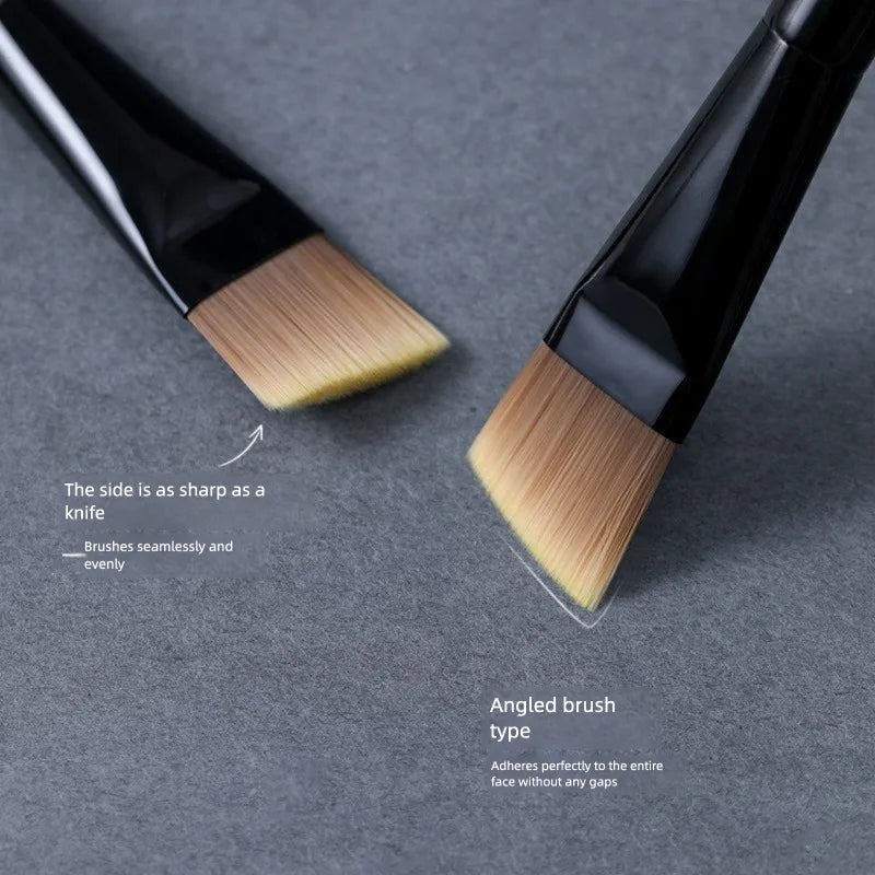 Flat Head Foundation Brush | Soft Synthetic Bristles & Wood Handle Foundation Makeup Brush QXL