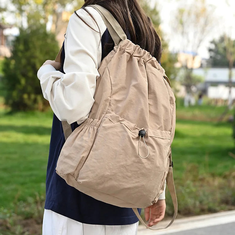 Foldable Drawstring Backpack | Lightweight Packable Travel Bag Foldable Backpack QXL