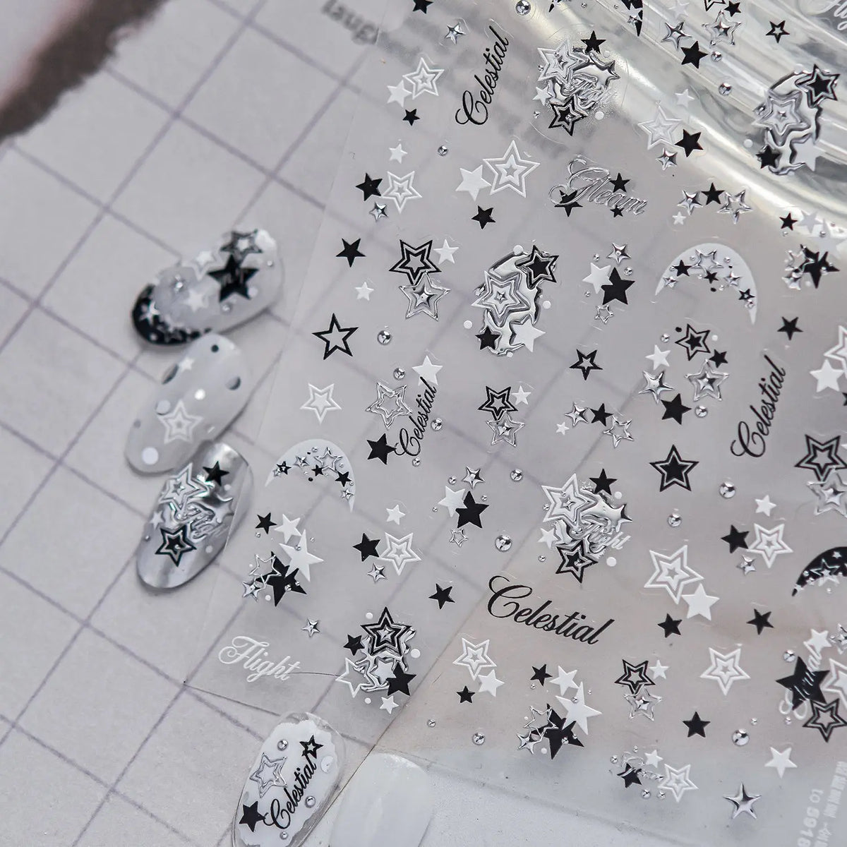 5D Celestial Nail Stickers – Stars, Moon & Galaxy Decals Nail Art Stickers QXL