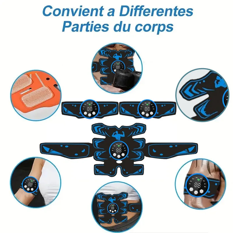 Rechargeable EMS Abdominal Trainer Belt | Home Workout EMS Ab Trainer Belt QXL