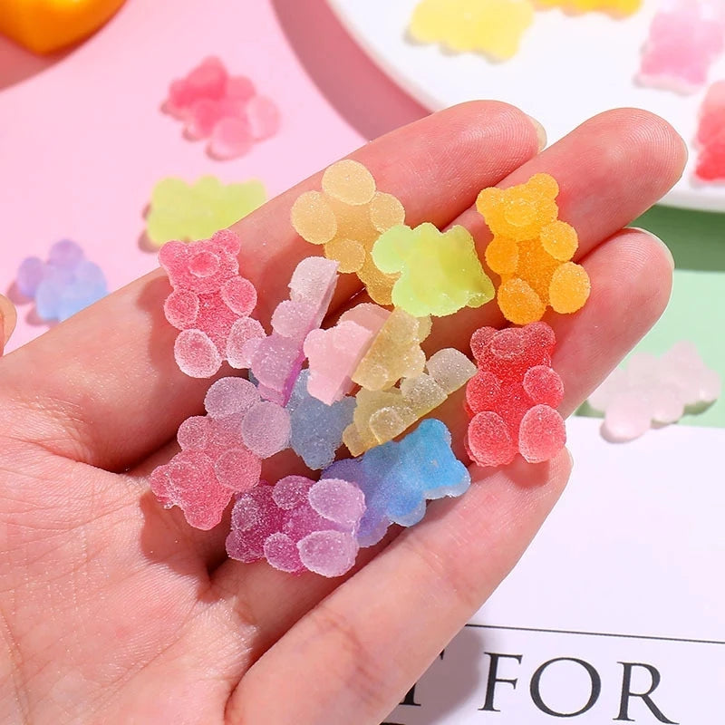 10-Pack Gummy Bear 3D Nail Art Charms | Kawaii Resin DIY Nail Art Charms QXL