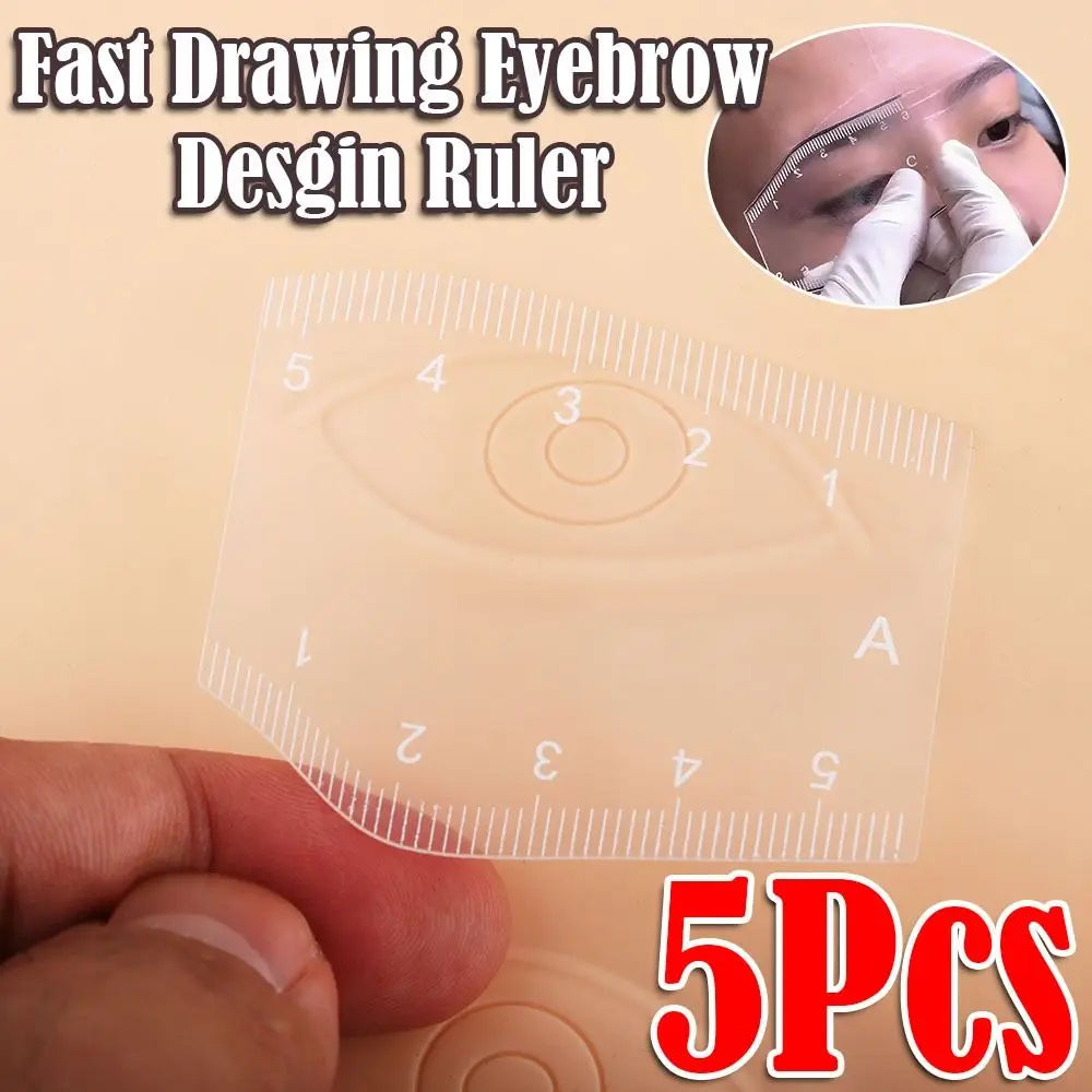 5-Piece Reusable Eyebrow Mapping Ruler & Shaping Stencil Set Eyebrow Stencil Set QXL