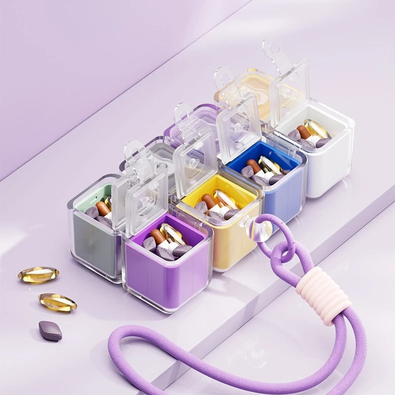 8-Grid Folding Pill Box | Portable Moisture-Proof Organizer Pill Organizer Box QXL