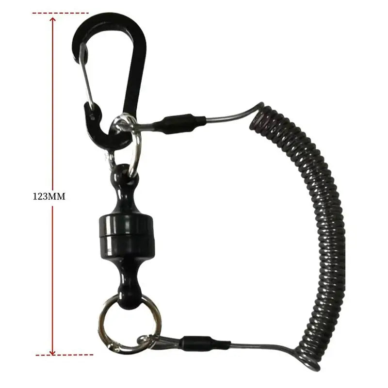 Magnetic Net Release Holder & Coiled Lanyard | Fly Fishing Fishing Tool Lanyard QXL