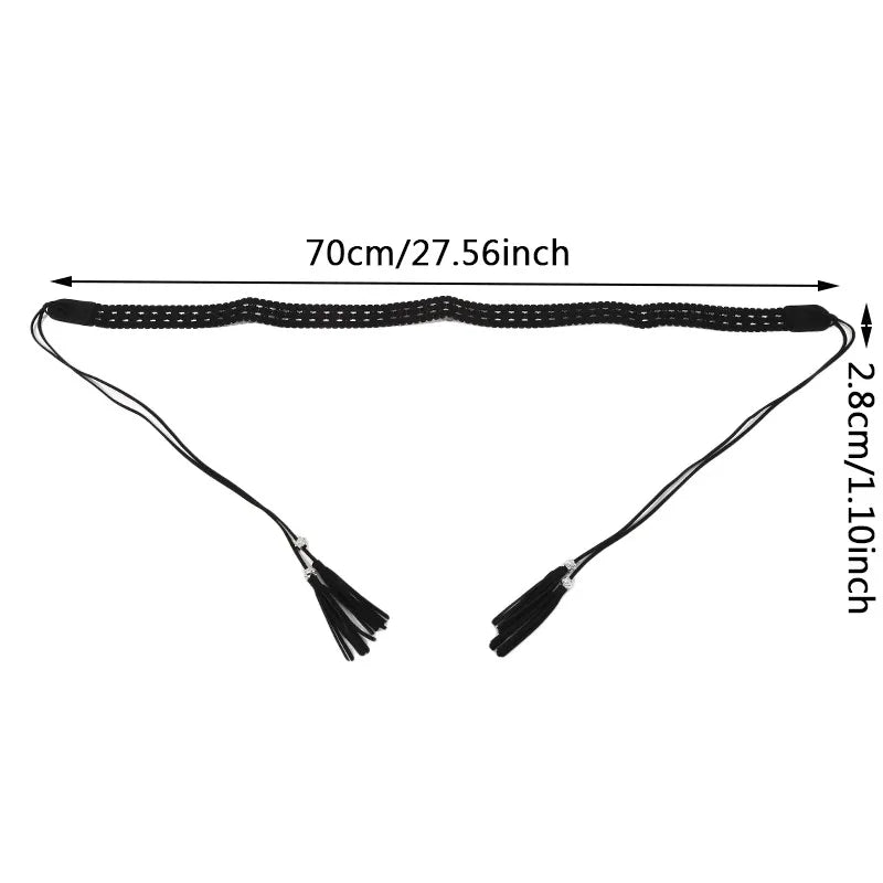 Bohemian Lace Tassel Waist Belt for Women | Faux Suede Tie Tassel Waist Belt QXL