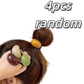 4-Pack Mixed Color Elastic Hair Rings | Candy Acrylic Hair Bands Elastic Hair Bands QXL 4pcs random