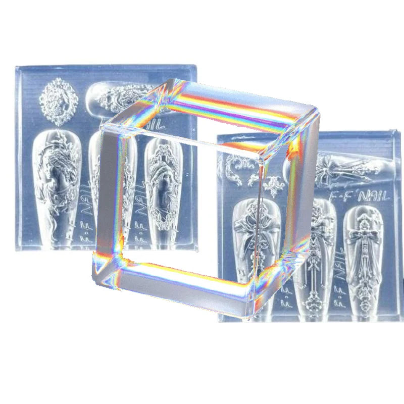 3D Silicone Nail Art Mold – European Bow & Frame DIY Design Silicone Nail Mold QXL