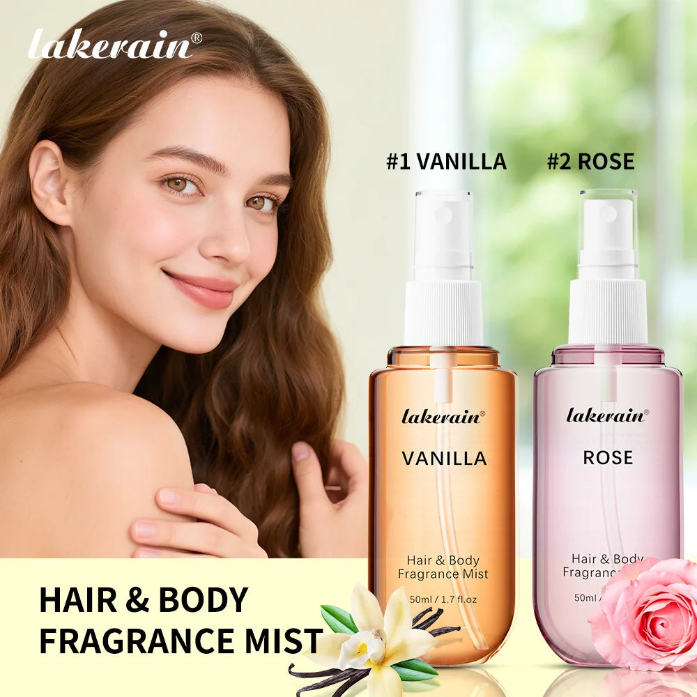 2-Pack Vanilla Rose Hair & Body Fragrance Mist | Travel Size Body Fragrance Mist QXL