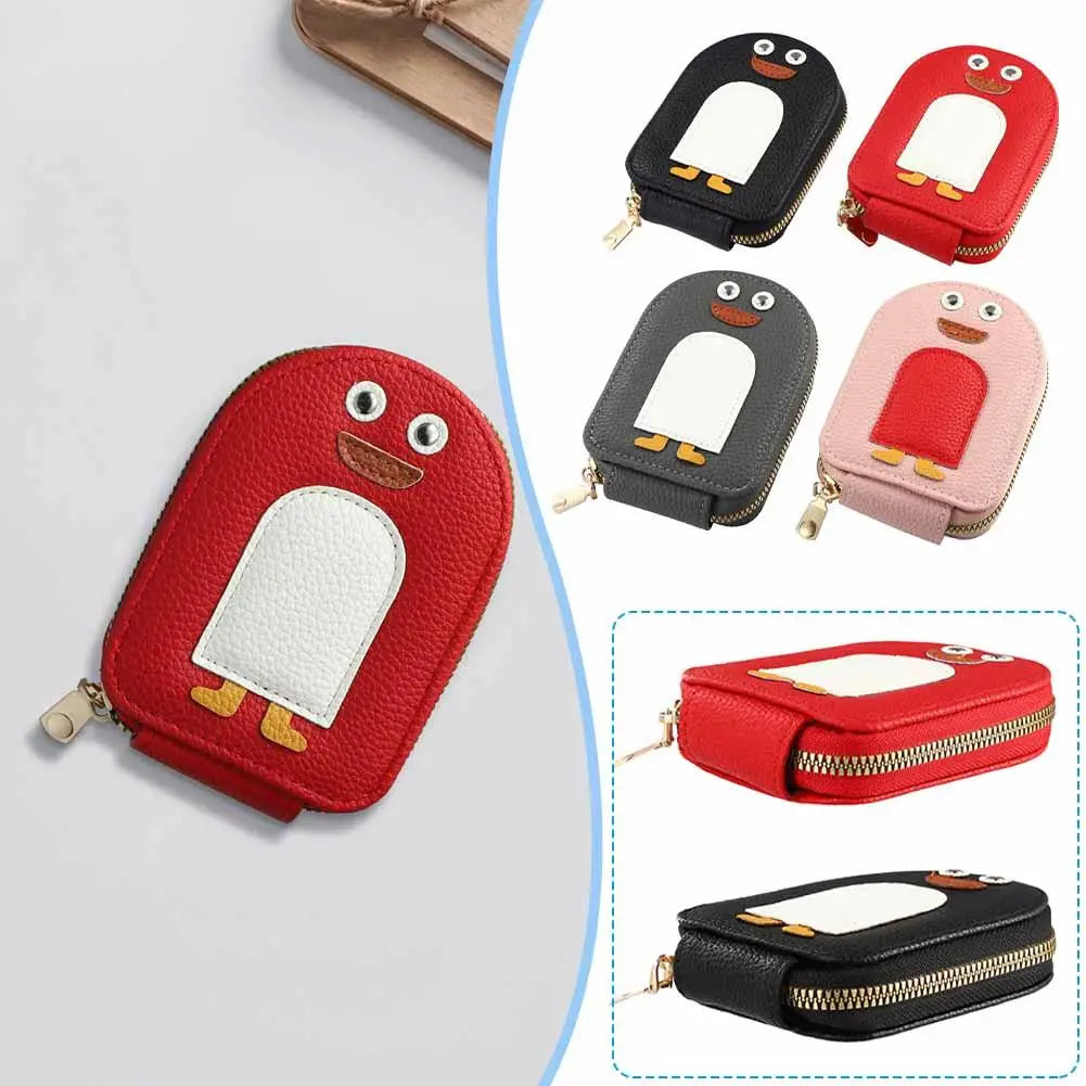 Cartoon Penguin Card Holder | PU Leather Accordion Wallet Card Holder Wallet QXL