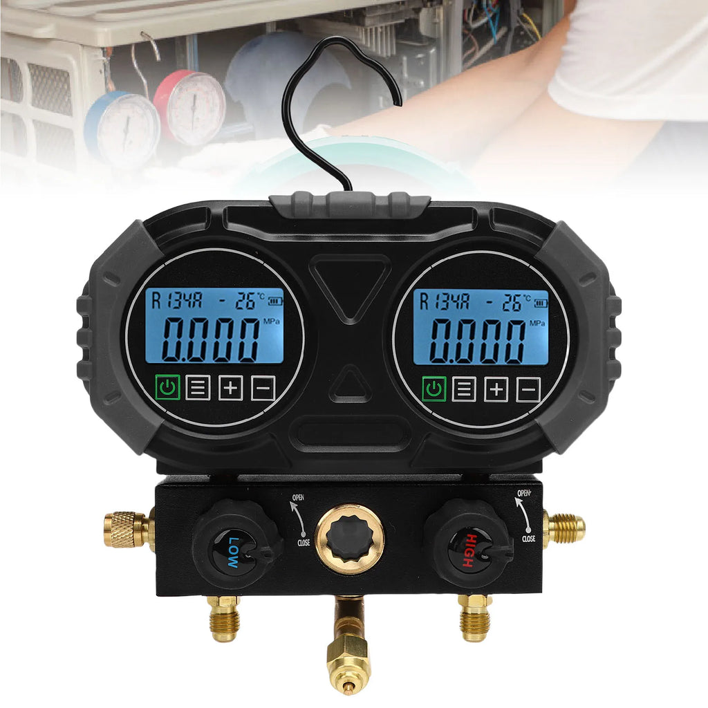 6000KPa Digital Refrigerant Manifold Gauge | HVAC AC Tester Digital Manifold Gauge QXL
