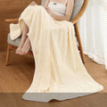 70x140cm Waffle Weave Cotton Bath Towel – Soft & Quick-Dry Bath Towel QXL Beige