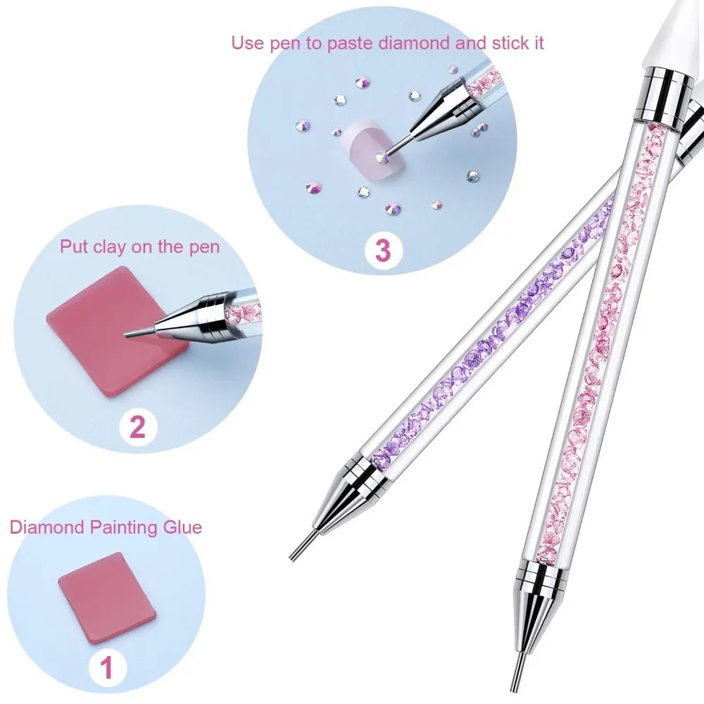 Dual-Head Rhinestone Picker Wax Dotting Pen | Nail Art Tool Nail Art Dotting Pen QXL