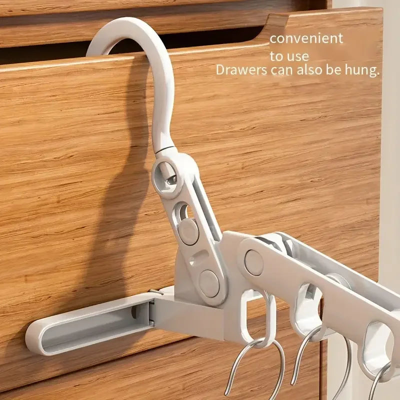 Foldable 5-Hole Clothes Hanger | Travel Space-Saving Multi-Hook Clothes Hanger QXL