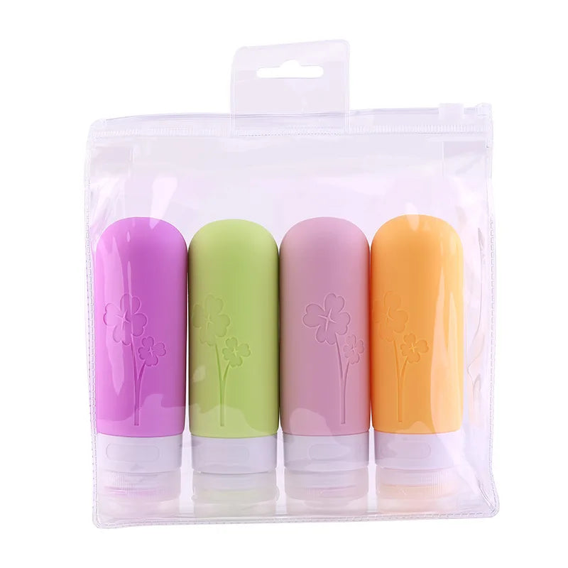 4-Pack 90ml Leakproof Silicone Travel Bottles | Refillable Tubes Travel Bottle Set QXL Silicone