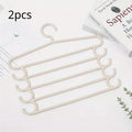 5-Layer Plastic Pants Hanger | Space-Saving Closet Organizer Clothing Hanger QXL beige