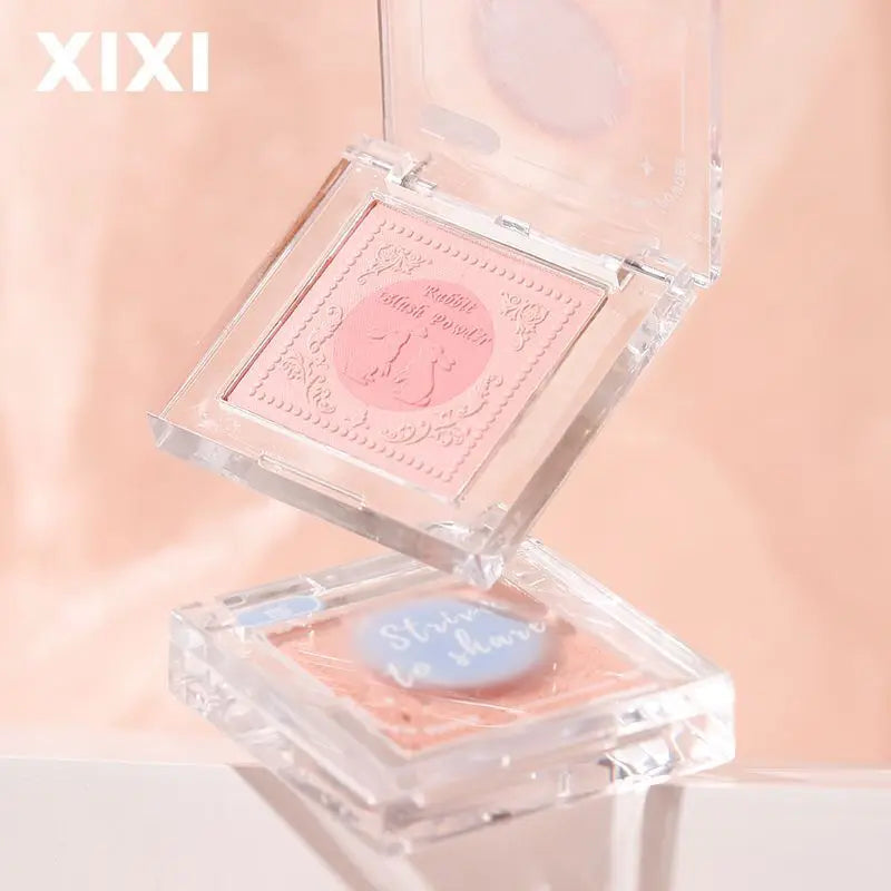 XIXI Two-Color Matte Blush Palette | Korean Nude Natural Finish Powder Blush Palette QXL