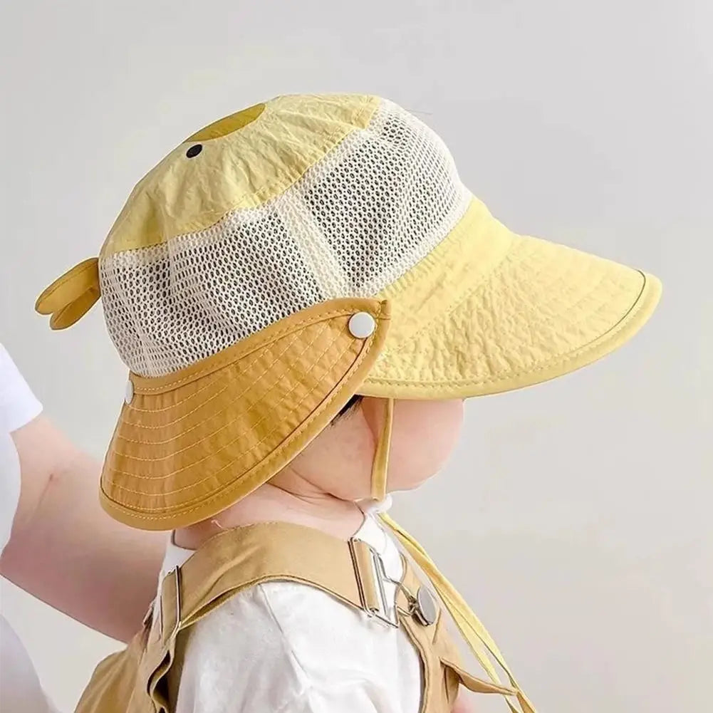 Kids Wide Brim Sun Hat | Mesh Breathable Bucket Hat Boys Girls Kids Bucket Hat QXL