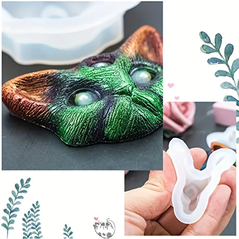 3D Devil Cat Silicone Mold | Resin, Clay, Soap & Candle Silicone Casting Mold QXL