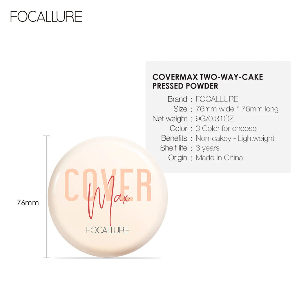 FOCALLURE Matte Pressed Powder | 24H Oil-Control Setting Powder Pressed Setting Powder QXL