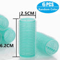 6-Pack Jumbo Self-Grip Heatless Hair Rollers | Hook & Loop Curlers Hair Rollers QXL 2.5cm 6Pcs random