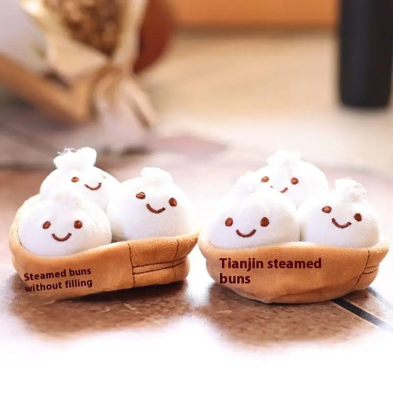 Kawaii Xiaolongbao Plush Keychain | Soft Bun Keyring Gift Plush Keychain QXL