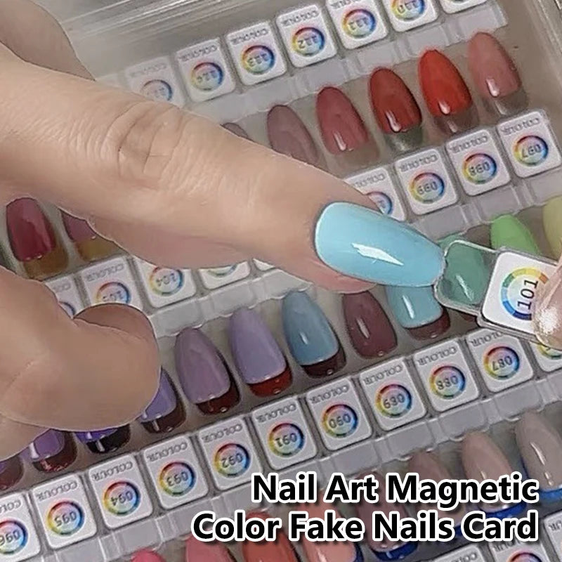 24-Pc Magnetic Nail Tip Display Color Cards | Nail Palette Nail Tip Display QXL